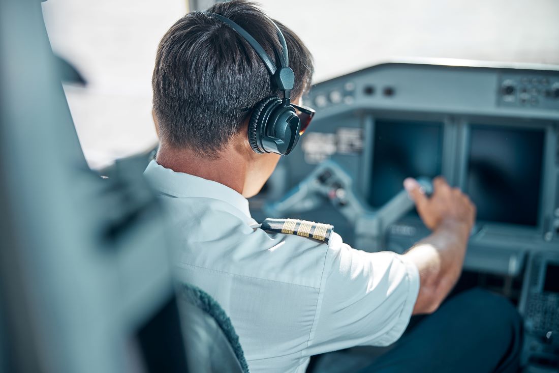 pilot in flight deck